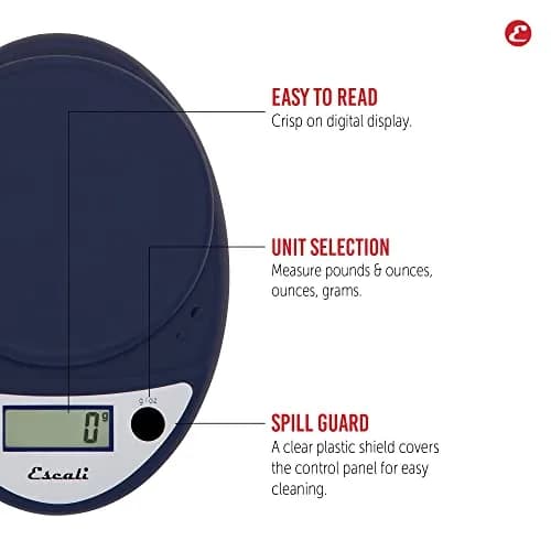 Escali Primo Digital Kitchen Scale with Tare Function & LCD Display, 5000g (11 lb) Capacity | Precise Portion Control for Baking thumbnail 3