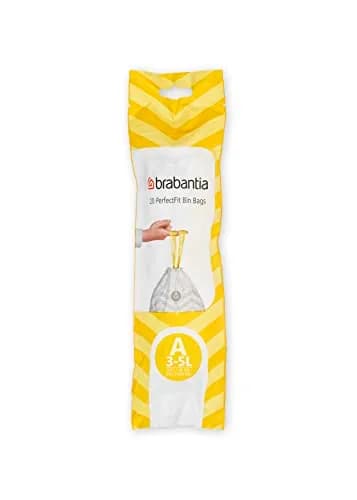 Brabantia PerfectFit Trash Bags 0.8 Gallon | Extra Strong Plastic Bin Liners with Tie Tape Handles thumbnail 1