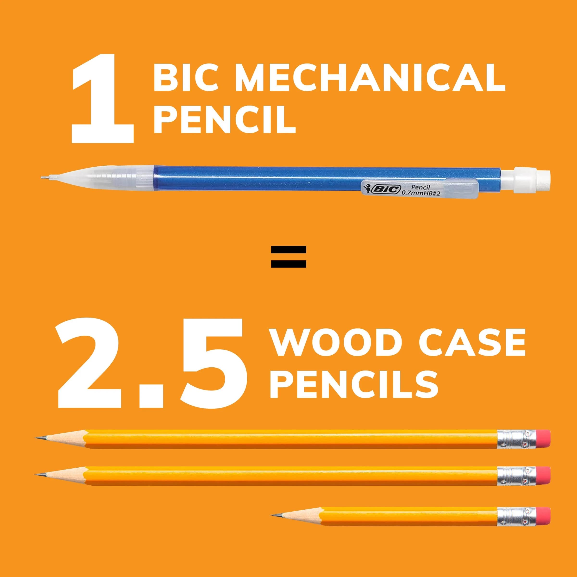 BIC Xtra-Sparkle Number 2 Mechanical Pencils, 24-Count Pack, 0.7mm Point | Smooth Writing, Erasable, Refillable - view 5