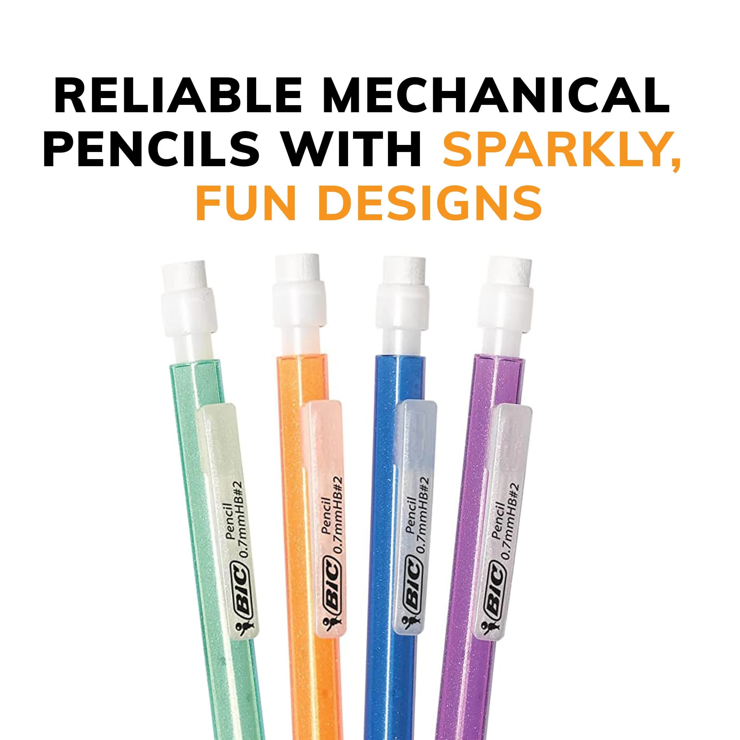 BIC Xtra-Sparkle Number 2 Mechanical Pencils, 24-Count Pack, 0.7mm Point | Smooth Writing, Erasable, Refillable - view 6