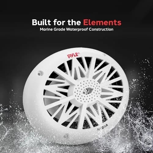 Pyle 6x9 Inch Dual Marine Speakers - 2 Way Waterproof 260 Watt (Pair, White) | 156 mm x 229 mm (6x9 Inch) Speakers thumbnail 6