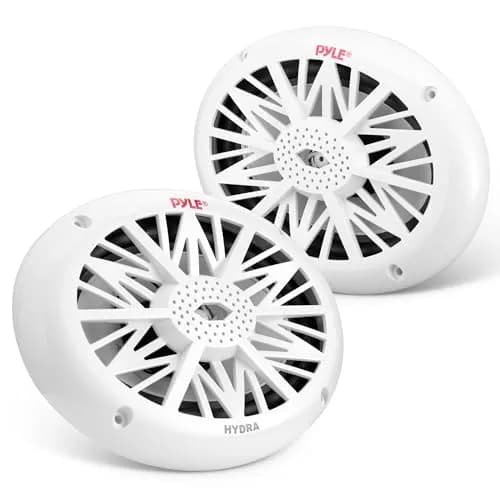 Pyle 6x9 Inch Dual Marine Speakers - 2 Way Waterproof 260 Watt (Pair, White) | 156 mm x 229 mm (6x9 Inch) Speakers thumbnail 1