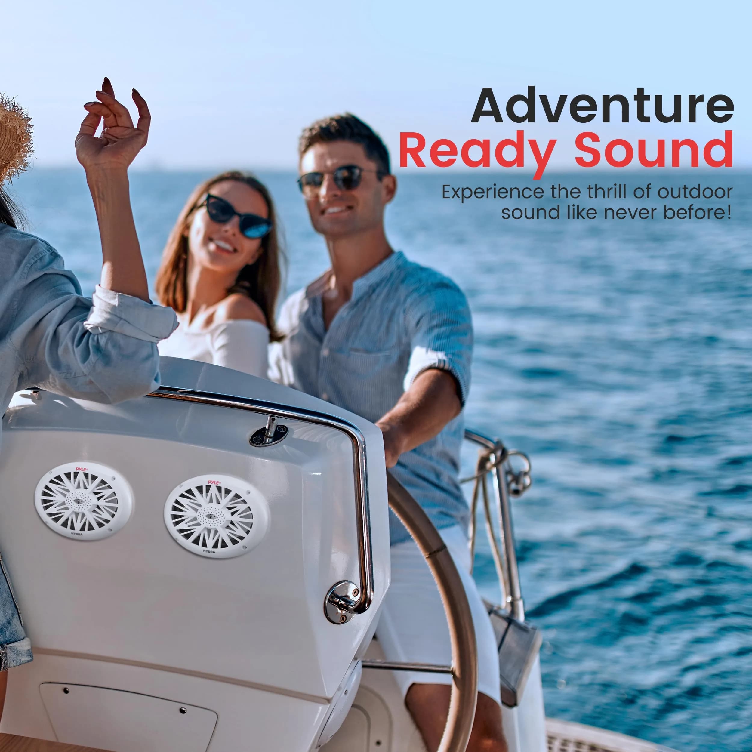 Pyle 6x9 Inch Dual Marine Speakers - 2 Way Waterproof 260 Watt (Pair, White) | 156 mm x 229 mm (6x9 Inch) Speakers - view 2