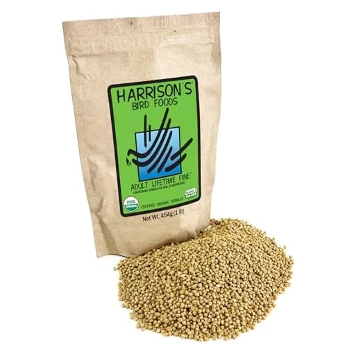 Harrison's Bird Foods Adult Lifetime Fine Certified Organic Non-GMO Formula Bird Food 454g (1lb) | Year-Round Maintenance Nutrition thumbnail 1