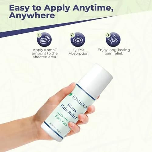 Sombra Warm Pain Relief Gel Roll-On 88.7 ml (3 oz) | Targeted Arthritis & Muscle Pain Relief thumbnail 5