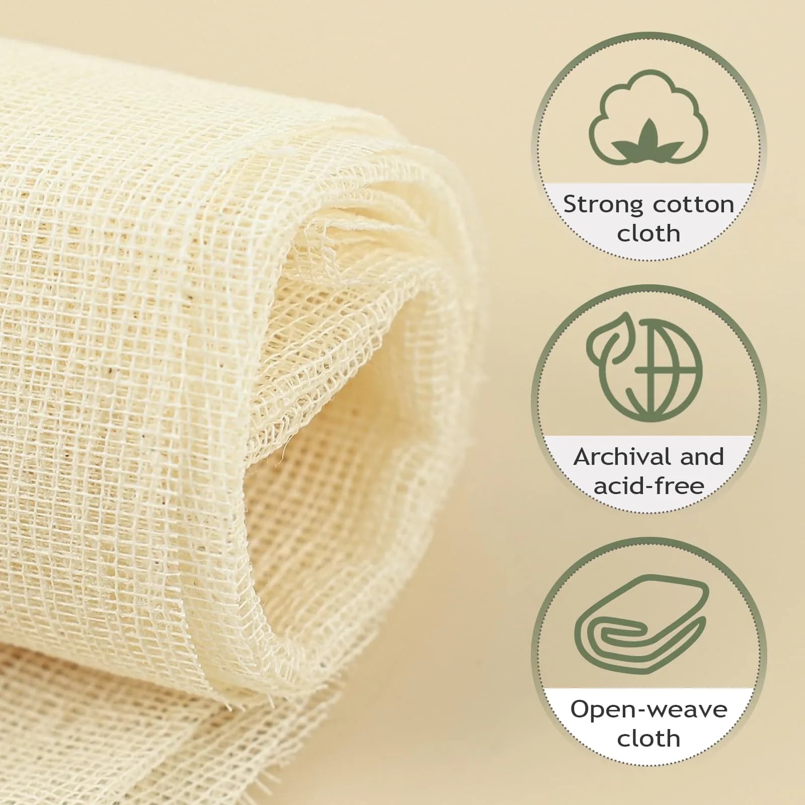 Lineco Bookbinding Super Cloth 18x30 Inch Cream | Archival Acid-Free Cotton Fabric - view 4