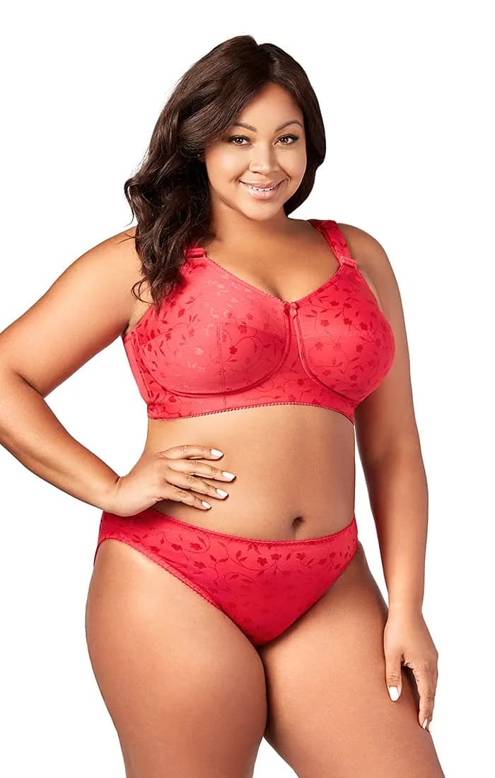 Elila Jacquard Full Coverage Full Support Softcup Bra 40I | Wire-Free Comfort for Full-Figured Women