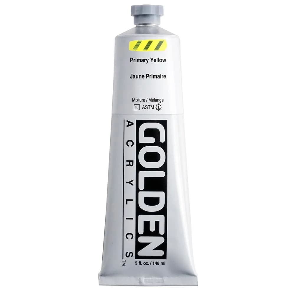 Golden Heavy Body Acrylics Primary Yellow 5 fl. oz. Tube | Thick, Smooth, Artist-Grade Paint — Primary Yellow