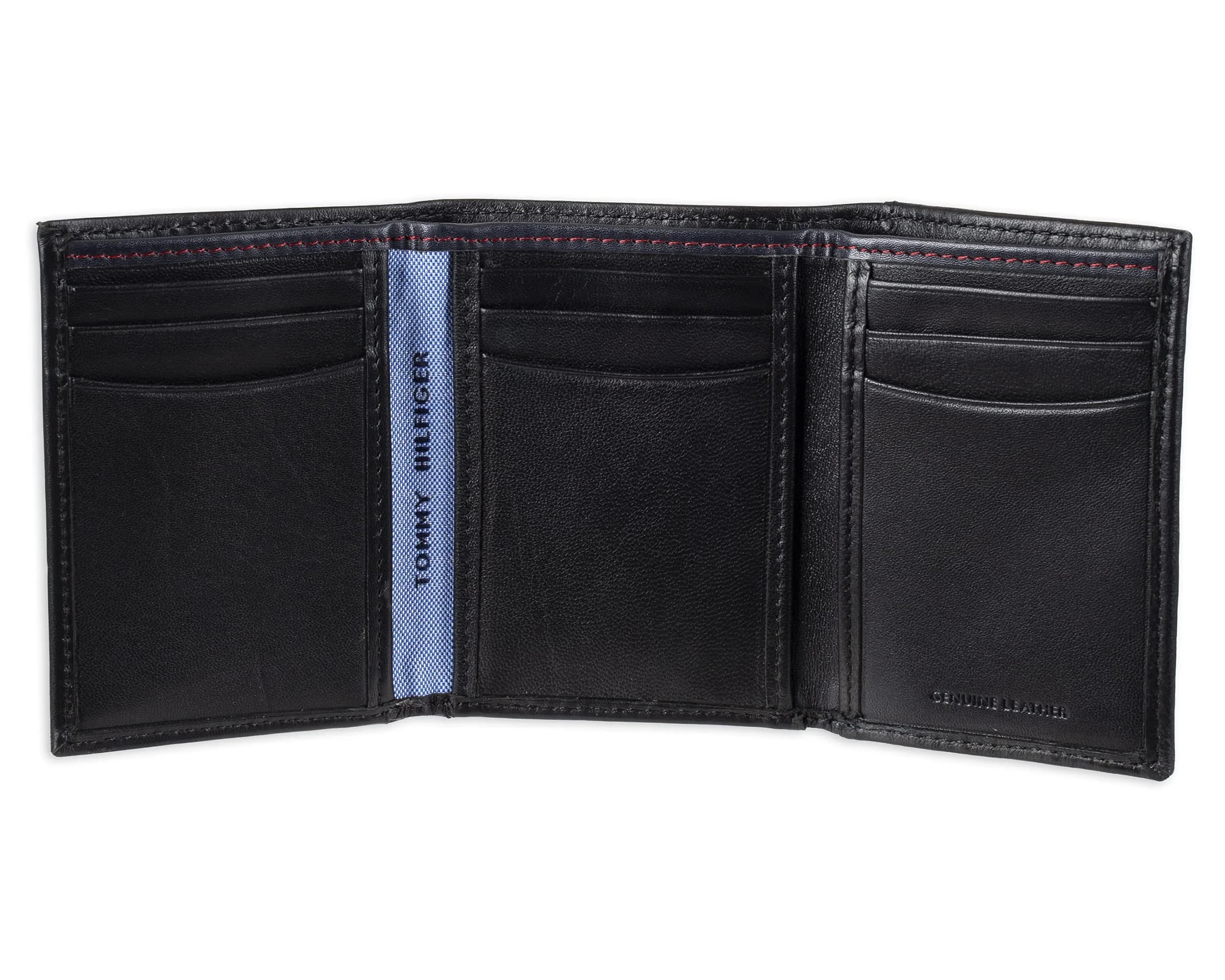 Tommy Hilfiger Men's Leather Trifold Wallet Oxford Black | Genuine Leather, 9+ Card Slots - view 5