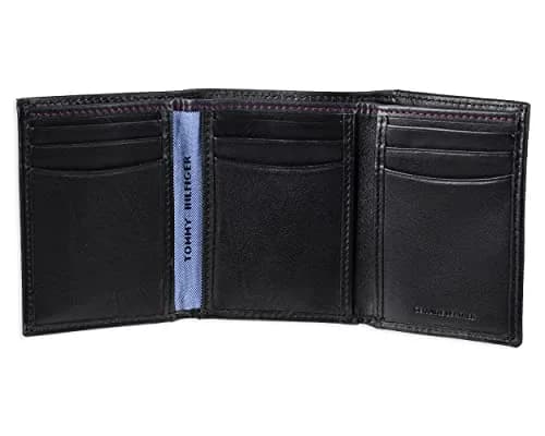 Tommy Hilfiger Men's Leather Trifold Wallet Oxford Black | Genuine Leather, 9+ Card Slots thumbnail 5