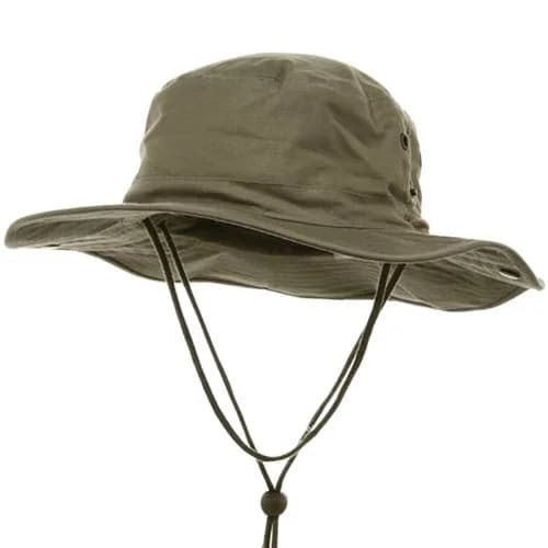 Mega Cap Khaki Aussie Fishing Hat Medium | Wide Brim with Chin Cord & Side Snaps thumbnail 2