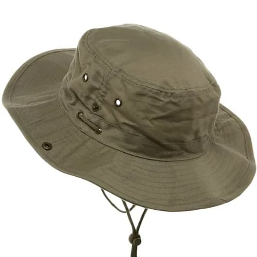 Mega Cap Khaki Aussie Fishing Hat Medium | Wide Brim with Chin Cord & Side Snaps thumbnail 3