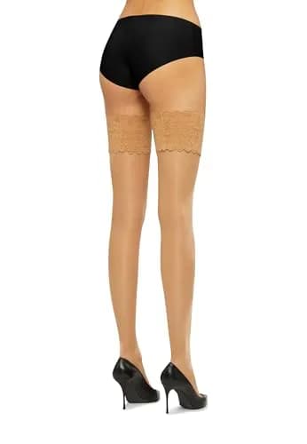 Wolford Satin Touch 20 Stay-Up Thigh Highs | Feminine Sheer Hosiery with Floral Lace (X-Small, Gobi) thumbnail 2