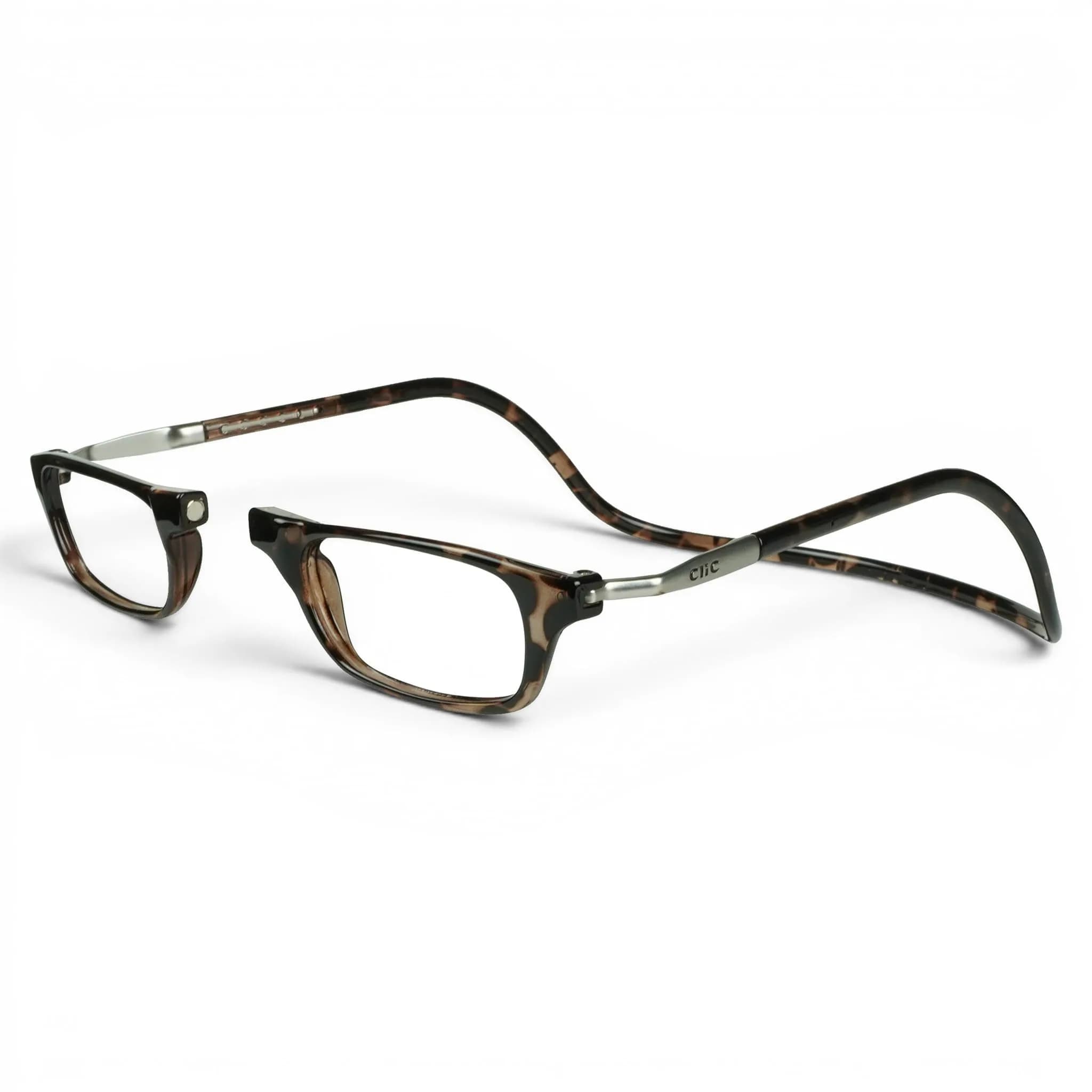 Clic Original Long Magnetic Reading Glasses M-L Tortoise 1.75 Diopters | Front Connect Neck-Hanging Eyewear - main product image