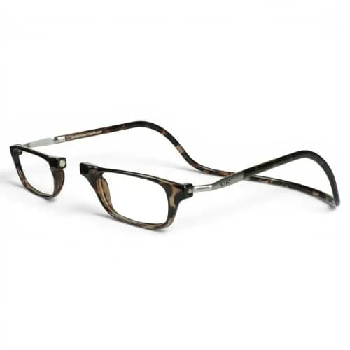 Clic Magnetic Reading Glasses Original Long M-L Tortoise 1.25 Diopters | Neck-Hanging Readers with Adjustable Temples thumbnail 1