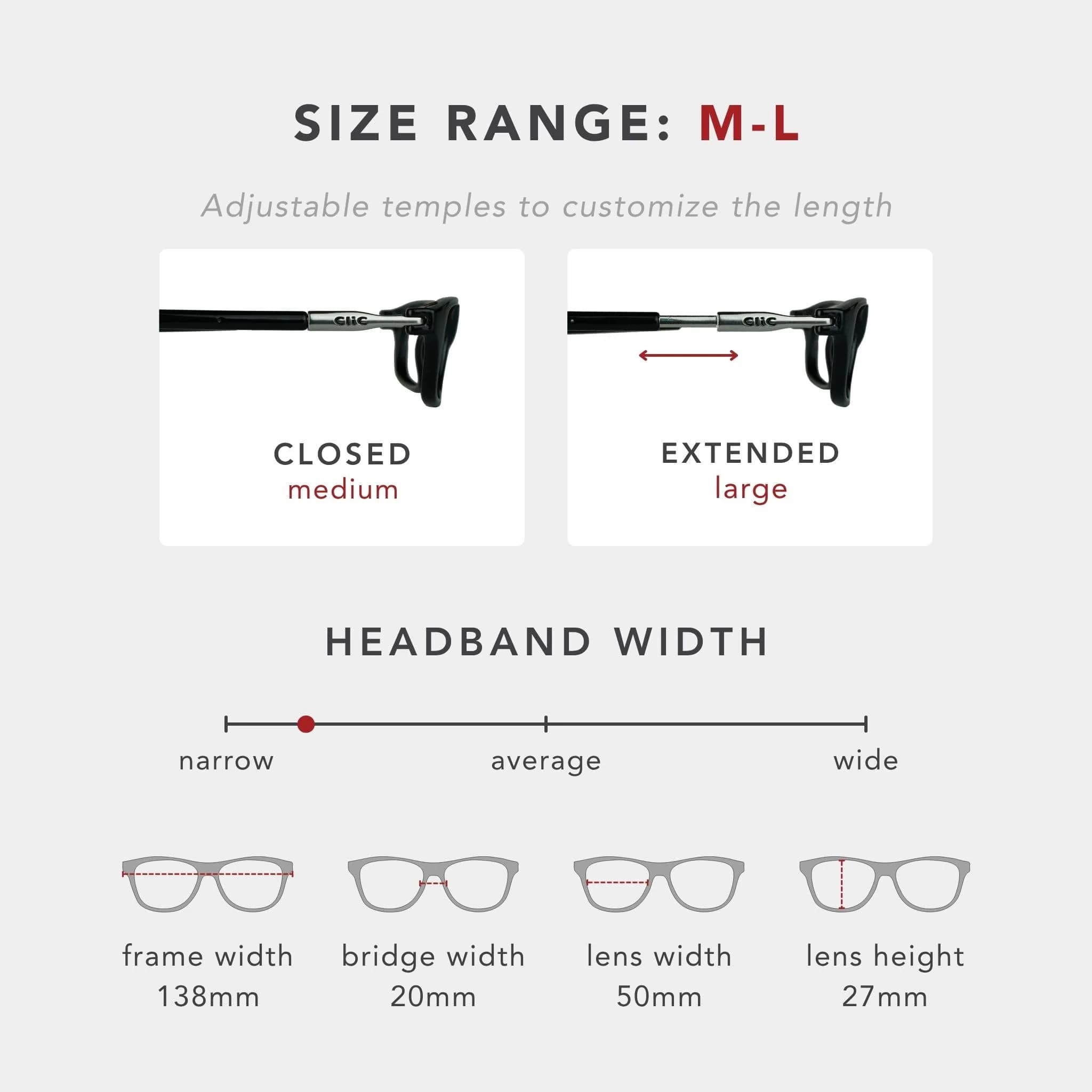 Clic Magnetic Reading Glasses Original Long M-L Tortoise 203mm (8 inches) | Front Connect Design - view 7