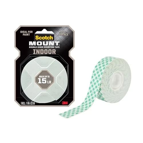 Scotch-Mount White Double-Sided Mounting Tape 1 in x 125 in (25.4 mm x 3.175 m) | Holds Up to 15 lb thumbnail 1
