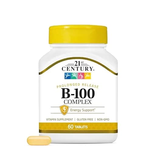 21st Century B-100 Complex Prolonged Release Tablets, Energy, 60 Count | Supports Energy & Nervous System thumbnail 1