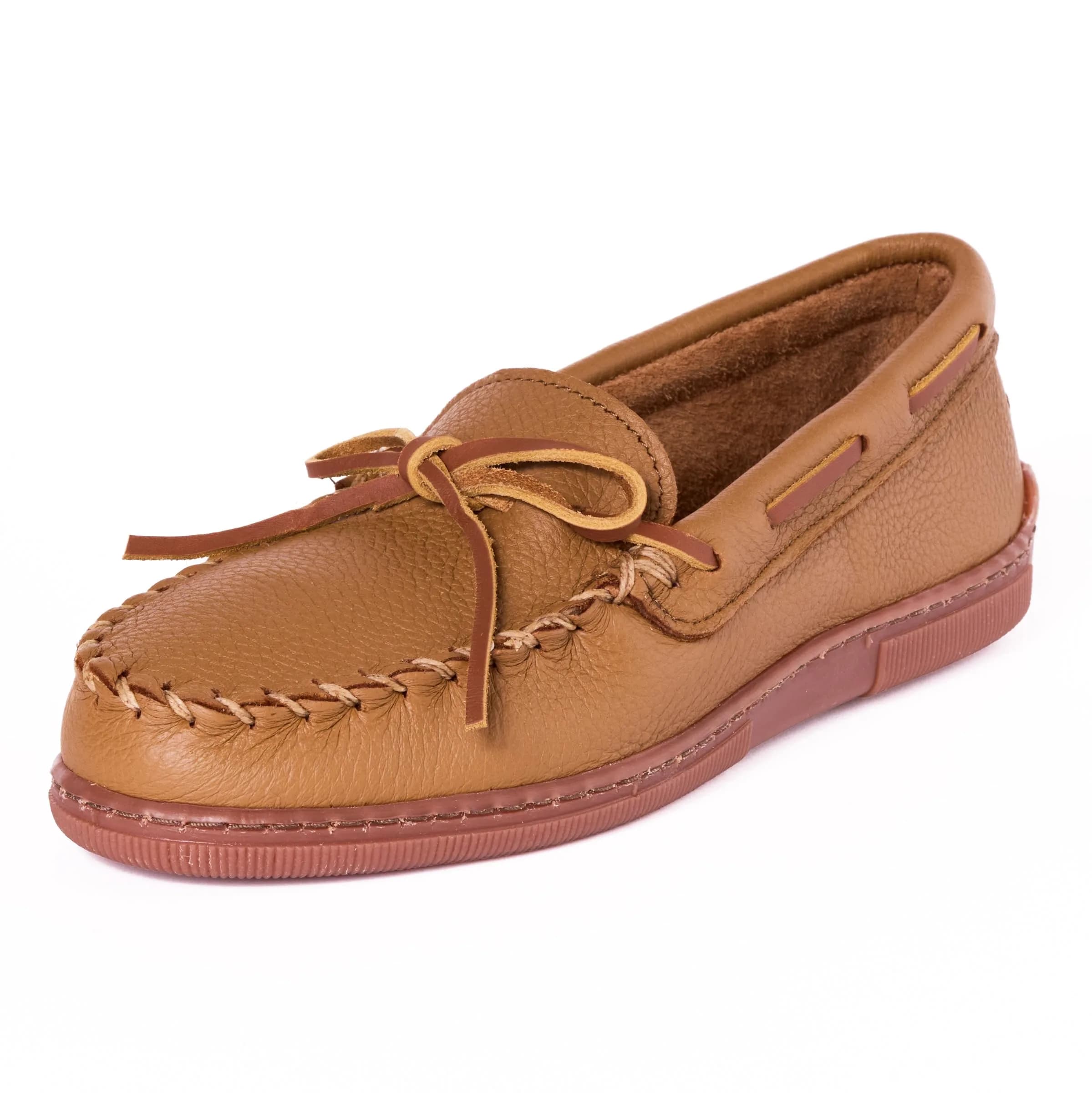 Minnetonka Men's Moosehide Classic Moccasin Natural 8 M US | Durable Leather Loafers for Men