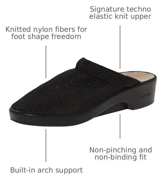 Arcopedico Women's Light Black Clog Shoe 6.5 M US | Signature Techno Elastic Knit Comfort thumbnail 3