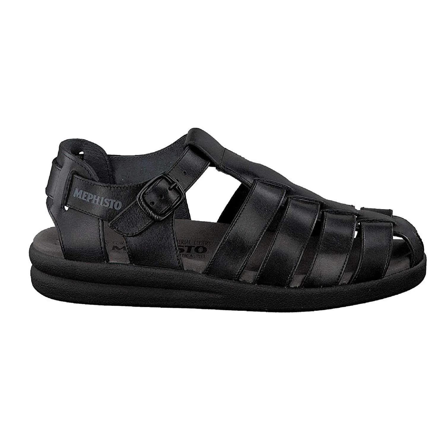 Mephisto Sam Sandals Black Leather 8 US | Classic Comfort & Support - view 4
