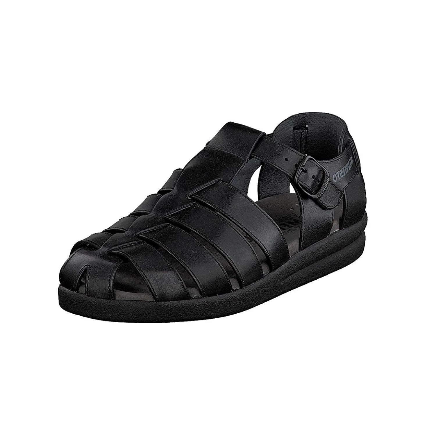 Mephisto Sam Sandals Black Leather 9 M US | Classic Comfort & Support