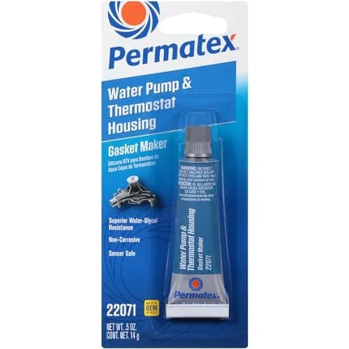 Permatex Water Pump & Thermostat RTV Silicone Gasket 0.5 oz. | Blue, Pack of 6 | Sensor-safe, high-temp resistant thumbnail 1