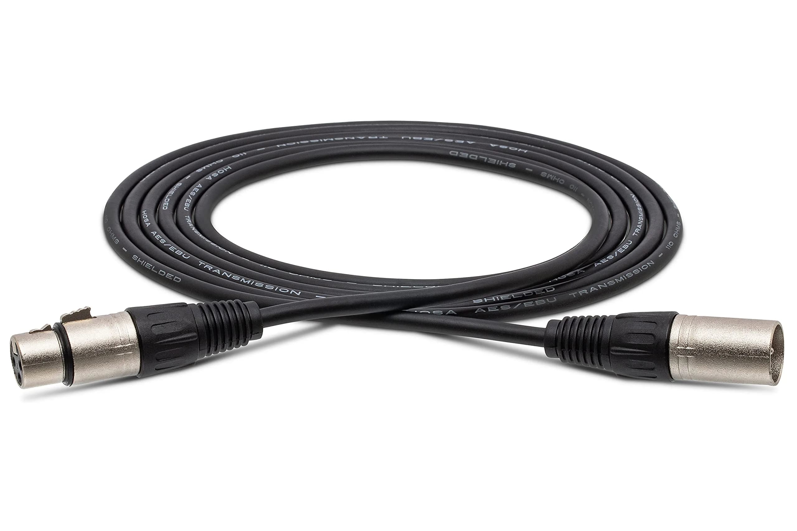 Hosa AES/EBU Digital Audio Cable - 20 Feet | Professional Digital Connection for Musicians — Black