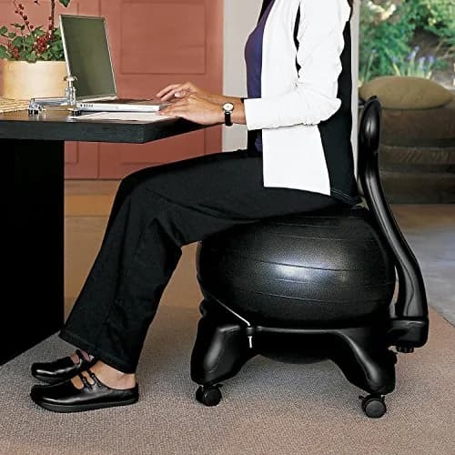 Gaiam Classic Balance Ball Chair with Stability Seat and Air Pump, 52cm Ball, Black | Ergonomic Active Sitting Solution thumbnail 4