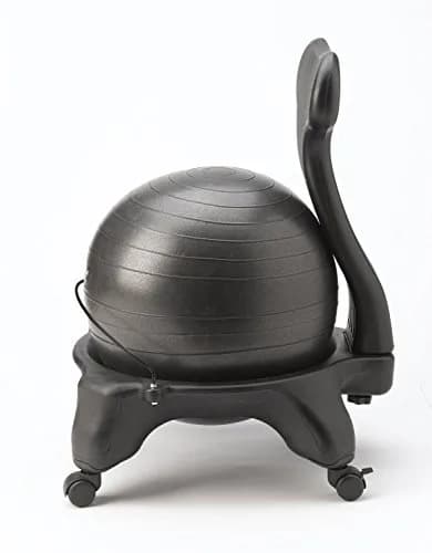 Gaiam Classic Balance Ball Chair with Stability Seat and Air Pump, 52cm Ball, Black | Ergonomic Active Sitting Solution thumbnail 2
