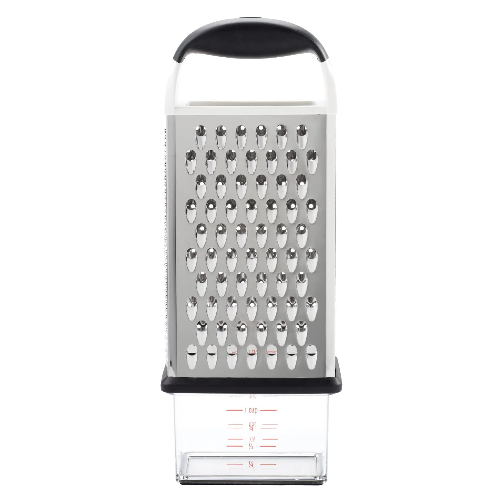 OXO Good Grips 4-Sided Box Grater with Container, Stainless Steel, Black | Grates Cheese & Vegetables — Black