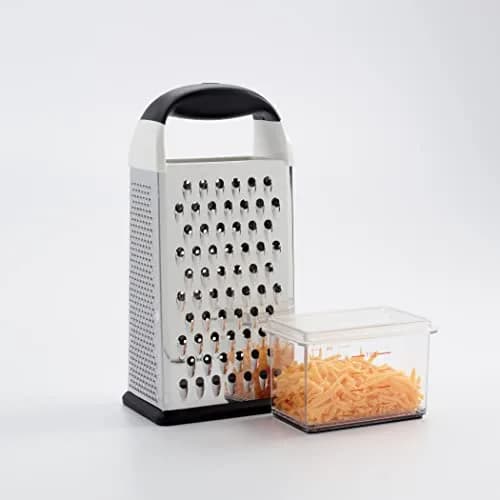 OXO Good Grips 4-Sided Box Grater with Container, Stainless Steel, Black | Grates Cheese & Vegetables thumbnail 4