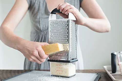 OXO Good Grips 4-Sided Box Grater with Container, Stainless Steel, Black | Grates Cheese & Vegetables thumbnail 7