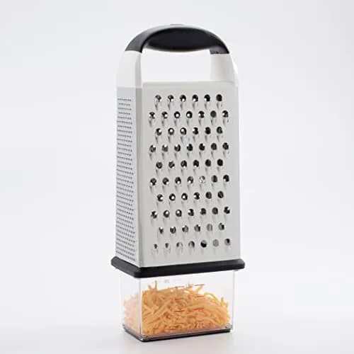 OXO Good Grips 4-Sided Box Grater with Container, Stainless Steel, Black | Grates Cheese & Vegetables thumbnail 3