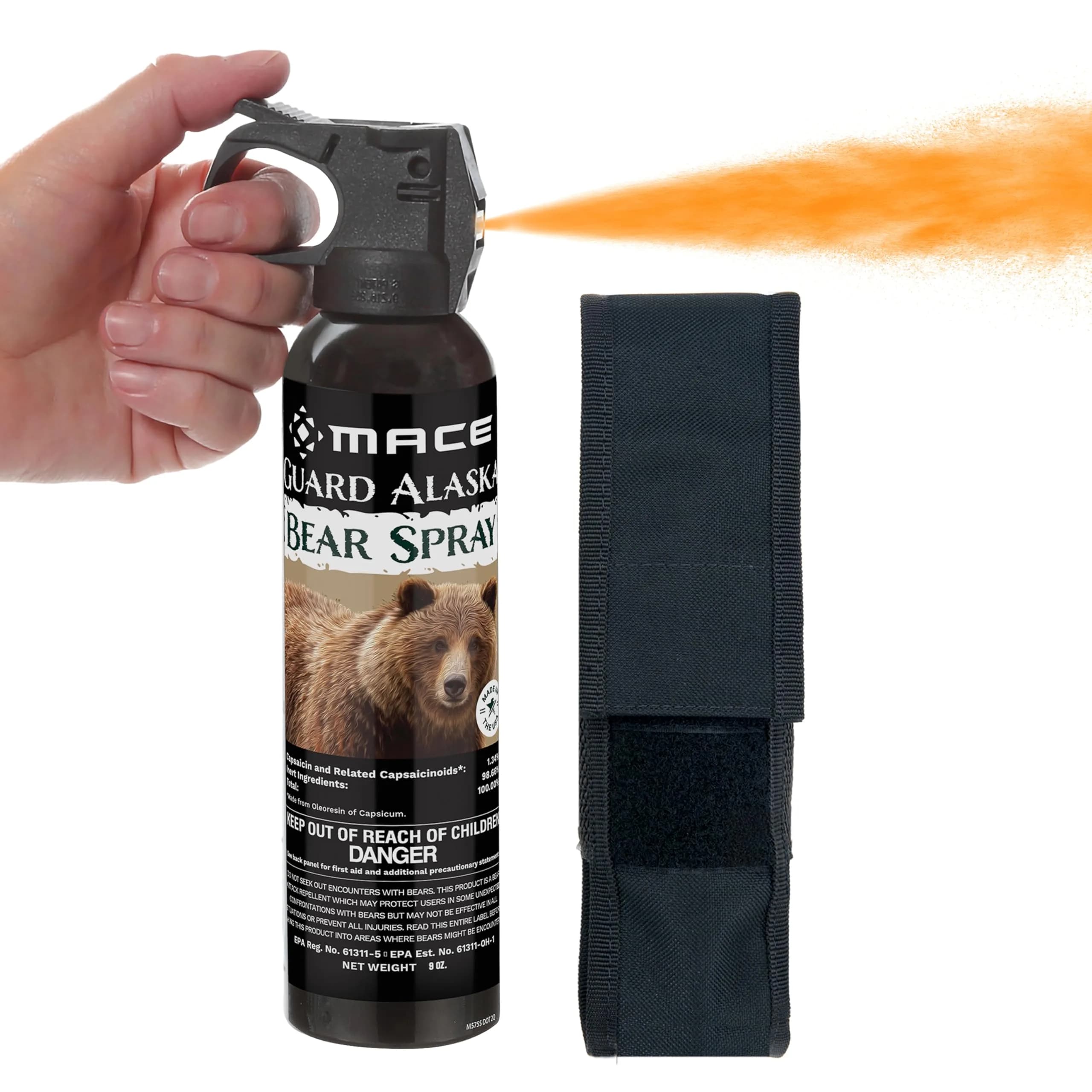 Mace Bear Spray Guard Alaska 9 oz | Long Range Wildlife Deterrent with Holster