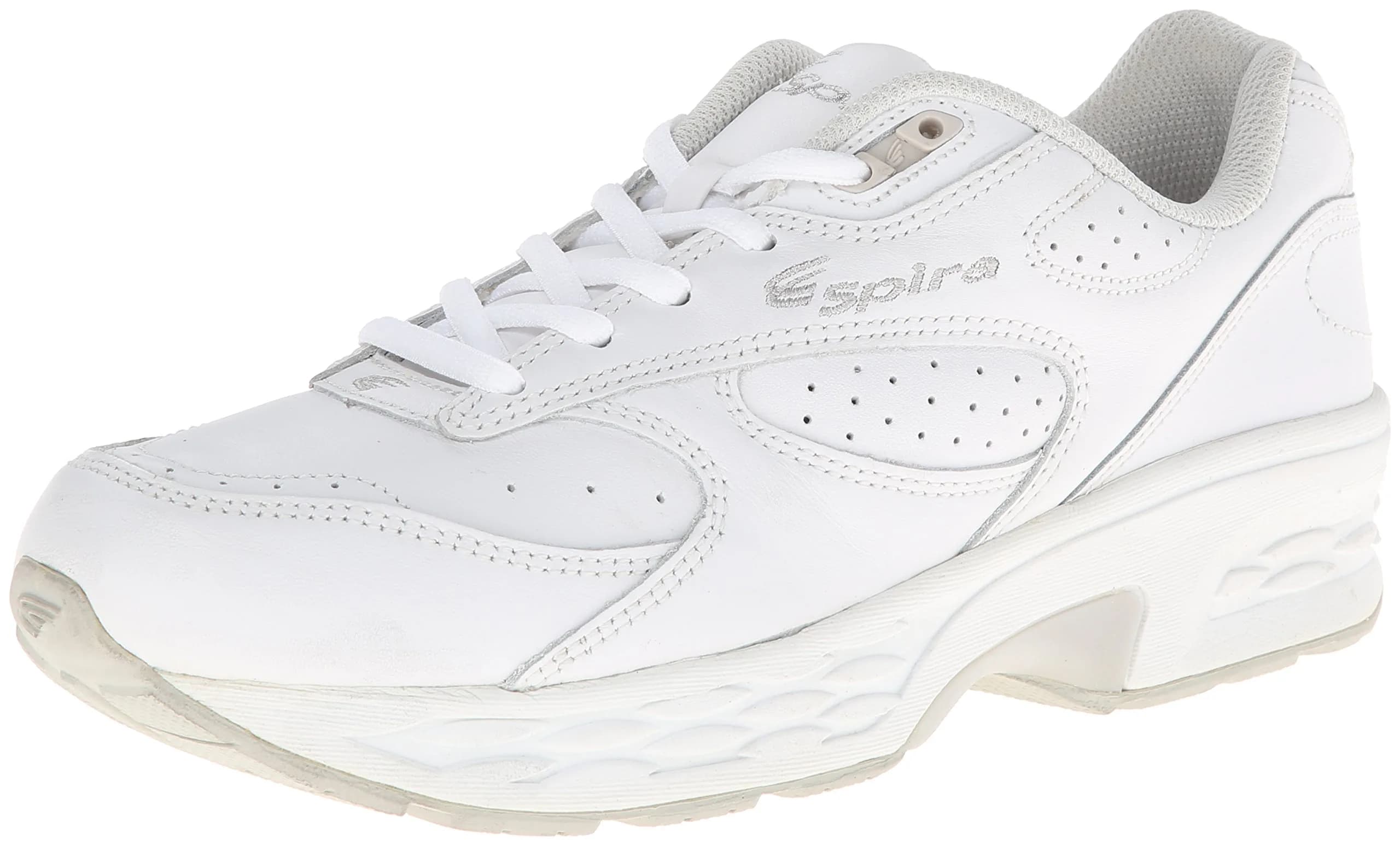 Spira Classic Leather Walking Shoe, White/White, 12.5 Wide | Energy Return & Comfort — White/White