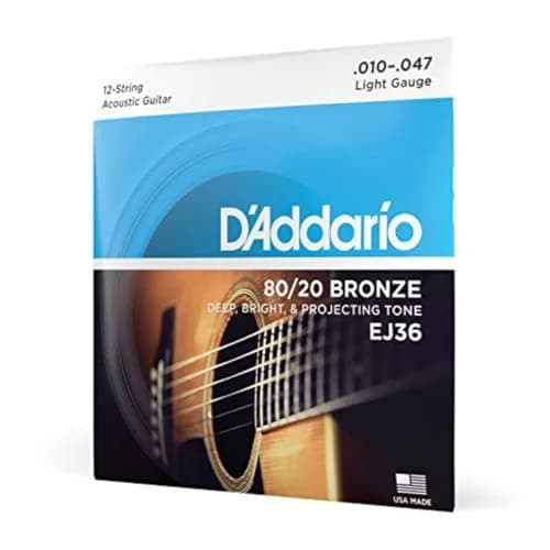 D'Addario EJ36 80/20 Bronze Acoustic Guitar Strings | Light Gauge 12-String Set thumbnail 1