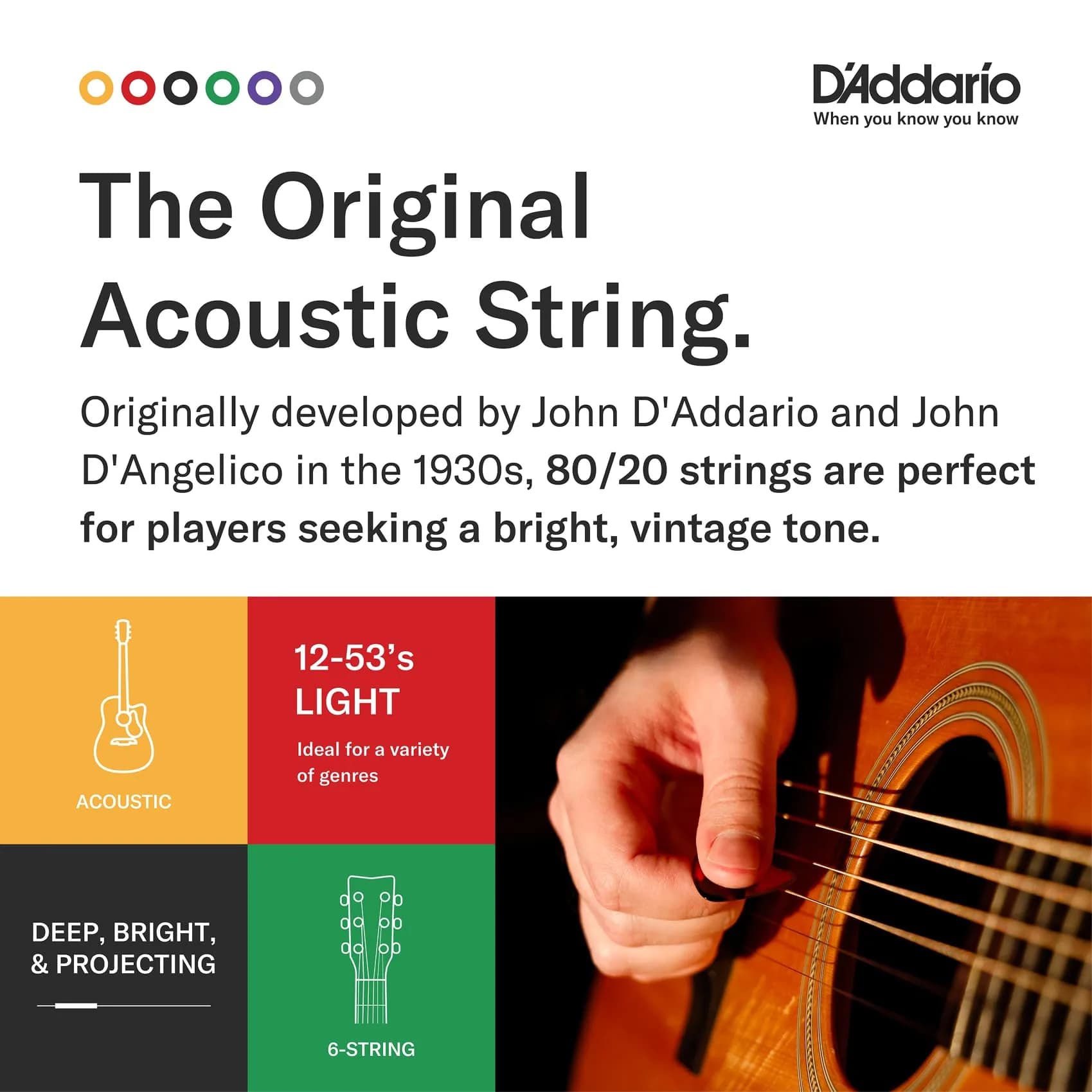 D'Addario EJ36 80/20 Bronze Acoustic Guitar Strings | Light Gauge 12-String Set - view 4