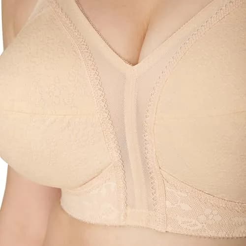 PLAYTEX Women's 18 Hour Soft Cup Wirefree Bra, Beige, 38C | Supportive, Comfortable & Chic thumbnail 3