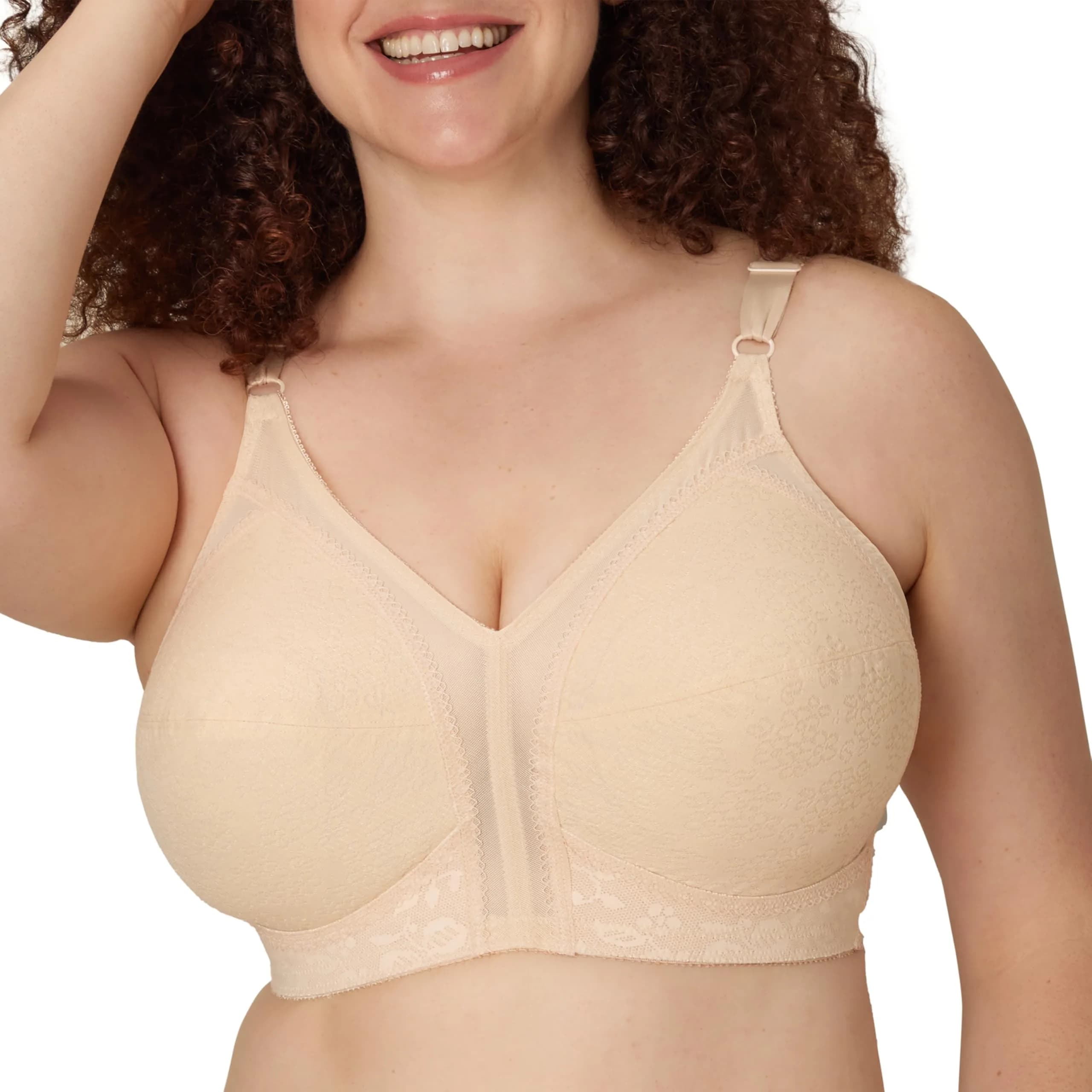 PLAYTEX Women's 18 Hour Soft Cup Wirefree Bra, Beige, 38C | Supportive, Comfortable & Chic - main product image