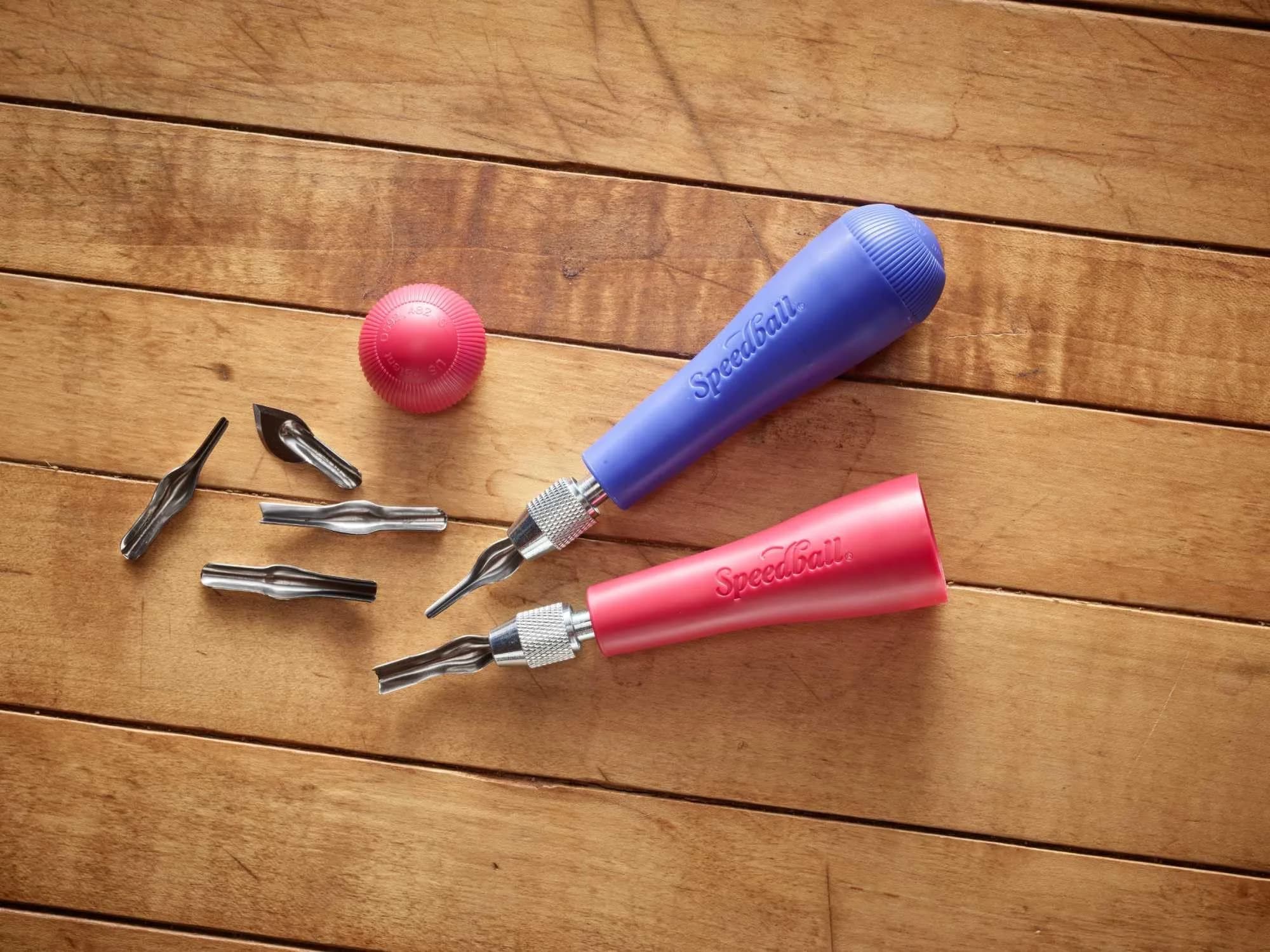 Speedball Linoleum Cutter Kit with 6 Blades & 2 Handles | Professional Printmaking Tool Set - view 3