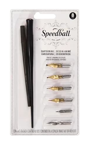 Speedball Cartooning Pen Set with B Style Nibs, Pen Points & Holders | Fine Line Drawing thumbnail 1