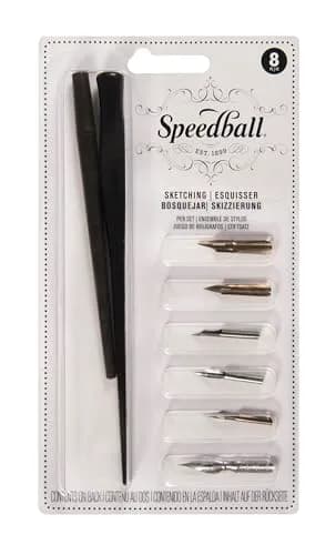 Speedball Sketching Set with Penholders and Pens, Set of 8 (SB2964), Black | Drawing, Sketching, Lettering, Cross-Hatching thumbnail 1