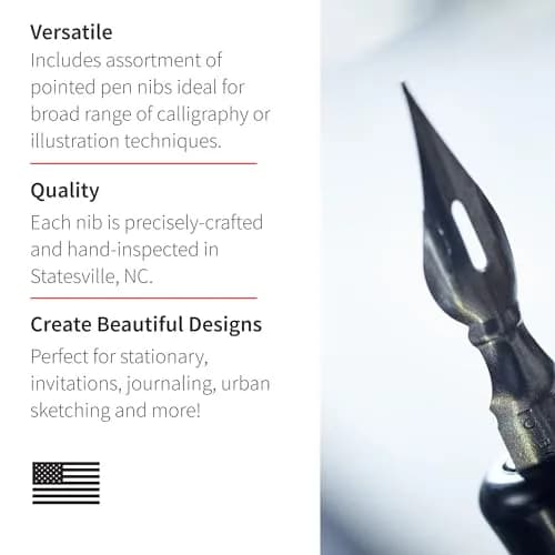 Speedball Sketching Set with Penholders and Pens, Set of 8 (SB2964), Black | Drawing, Sketching, Lettering, Cross-Hatching thumbnail 2