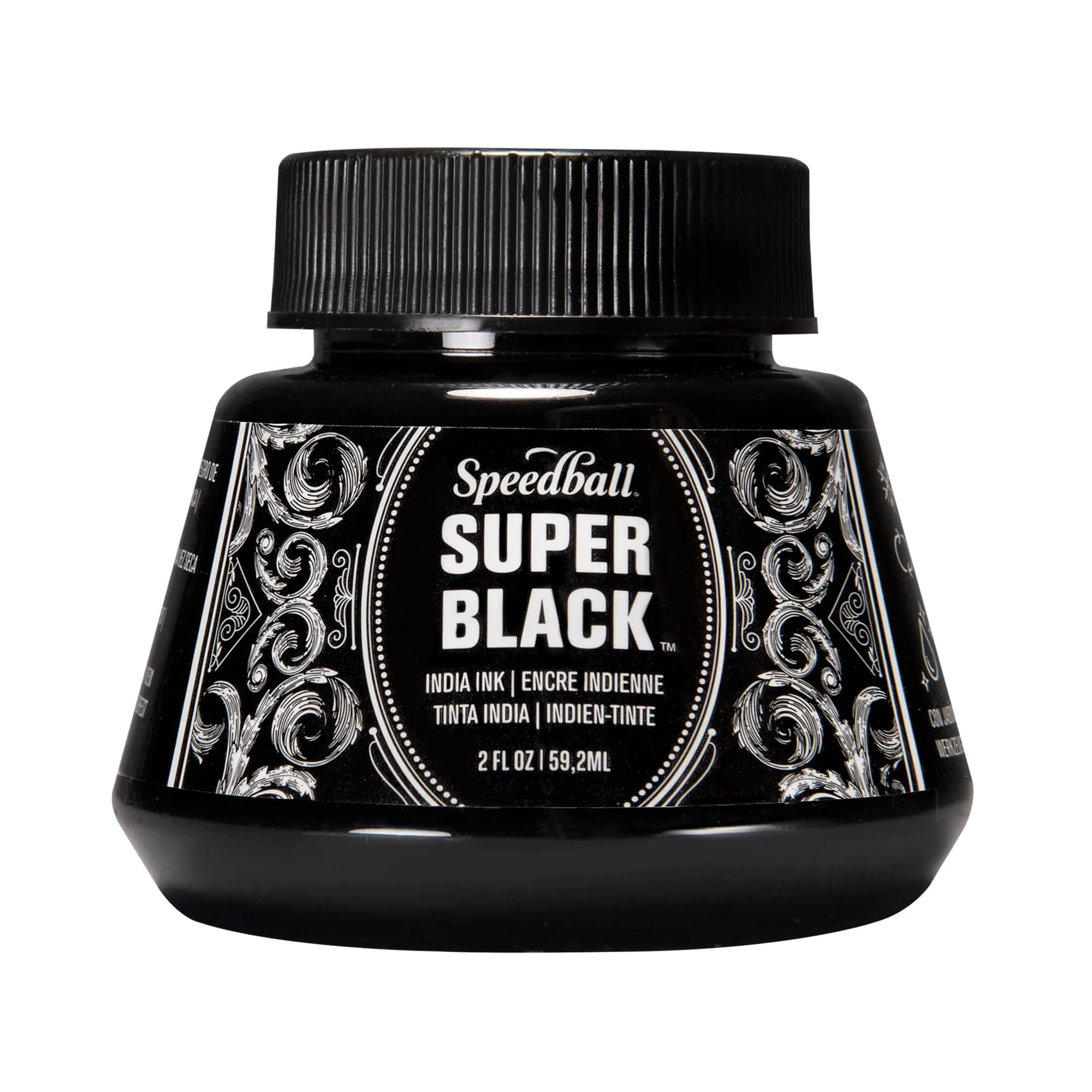 Speedball Super Black India Ink 59.14ml (2 fl oz) | Fade-Resistant & Waterproof