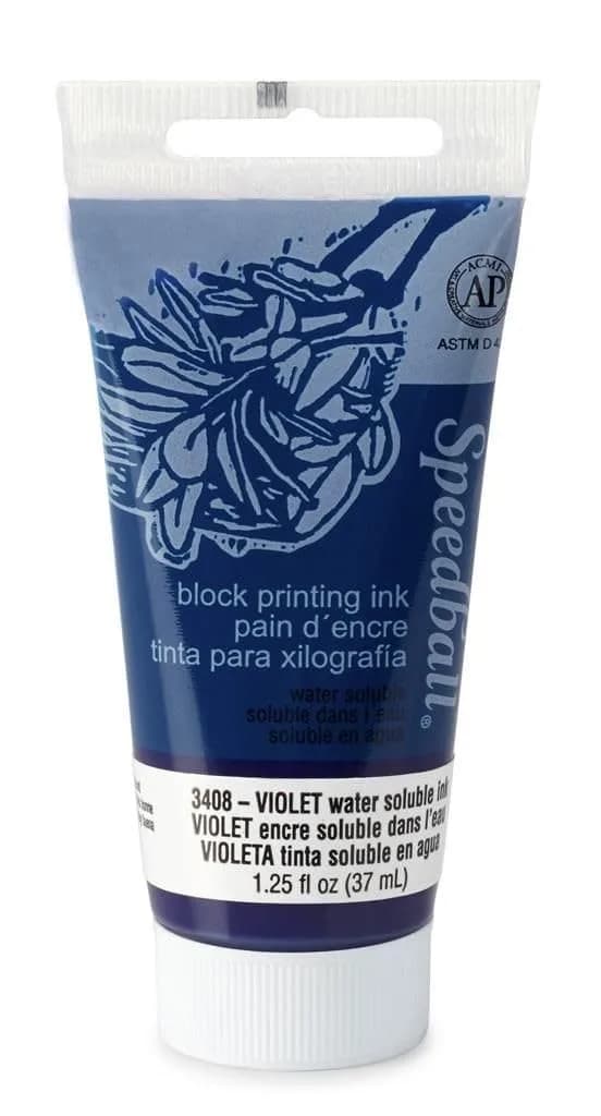 Speedball Water Soluble Block Printing Ink, Violet, 37ml (1.3 fl oz) | Mixes Easily, Dries Satin - main product image
