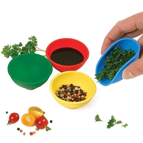 Norpro Silicone Mini Pinch Bowls Set of 4 | 50 ml, Modern, Multicolor, Dishwasher Safe thumbnail 3