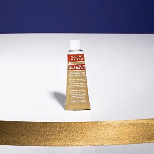 AMACO Rub 'n Buff Gold Leaf Metallic Finish Wax 15ml (0.5 Fl Oz) | Adds Luster to Crafts & Restoration thumbnail 2
