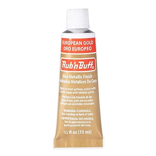 AMACO Rub 'n Buff European Gold Metallic Finish Wax 15ml (0.5 Fl Oz) | Gilding Wax for Furniture Restoration & Crafts thumbnail 1