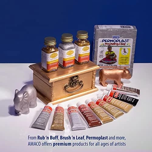 AMACO Rub 'n Buff European Gold Metallic Finish Wax 15ml (0.5 Fl Oz) | Gilding Wax for Furniture Restoration & Crafts thumbnail 7